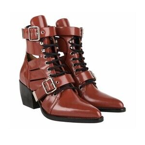 CHLOE RYLEE MEDIUM CUT-OUT HEELED BOOTS WOMEN SHOES CHC18U0060627Q Chloé 36